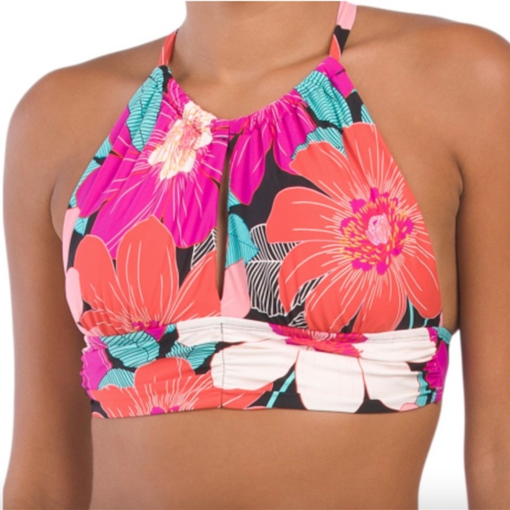 60% OFF!!!!! NEW LA BLANCA In Bloom High Neck Bikini Top Size 16